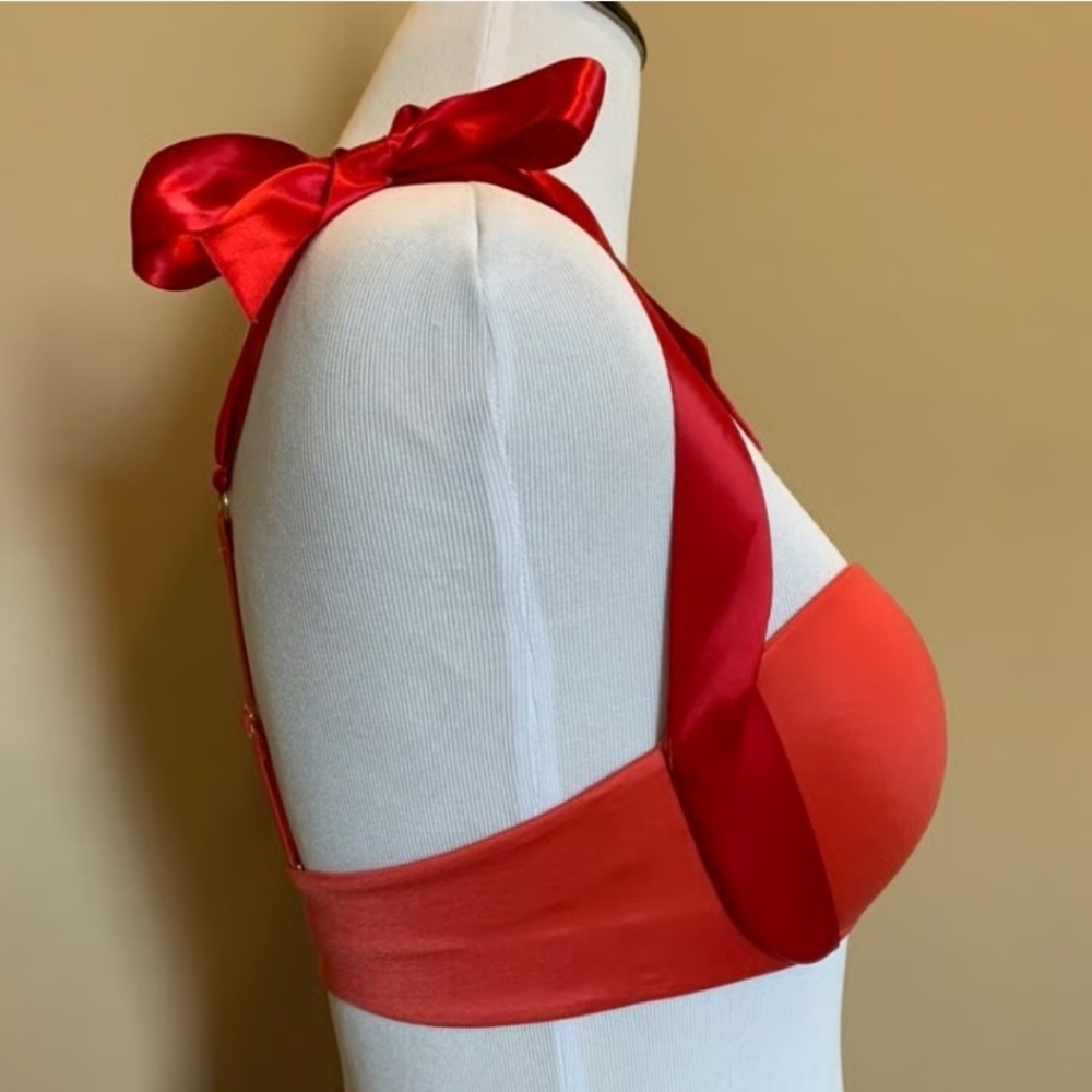 Victoria's Secret Vibrant Coral and Red Bra 32C - Picture 3 of 8